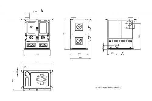 Preview: cooking stove Rosetta Sinistra Ceramica 5.0 from La Nordica